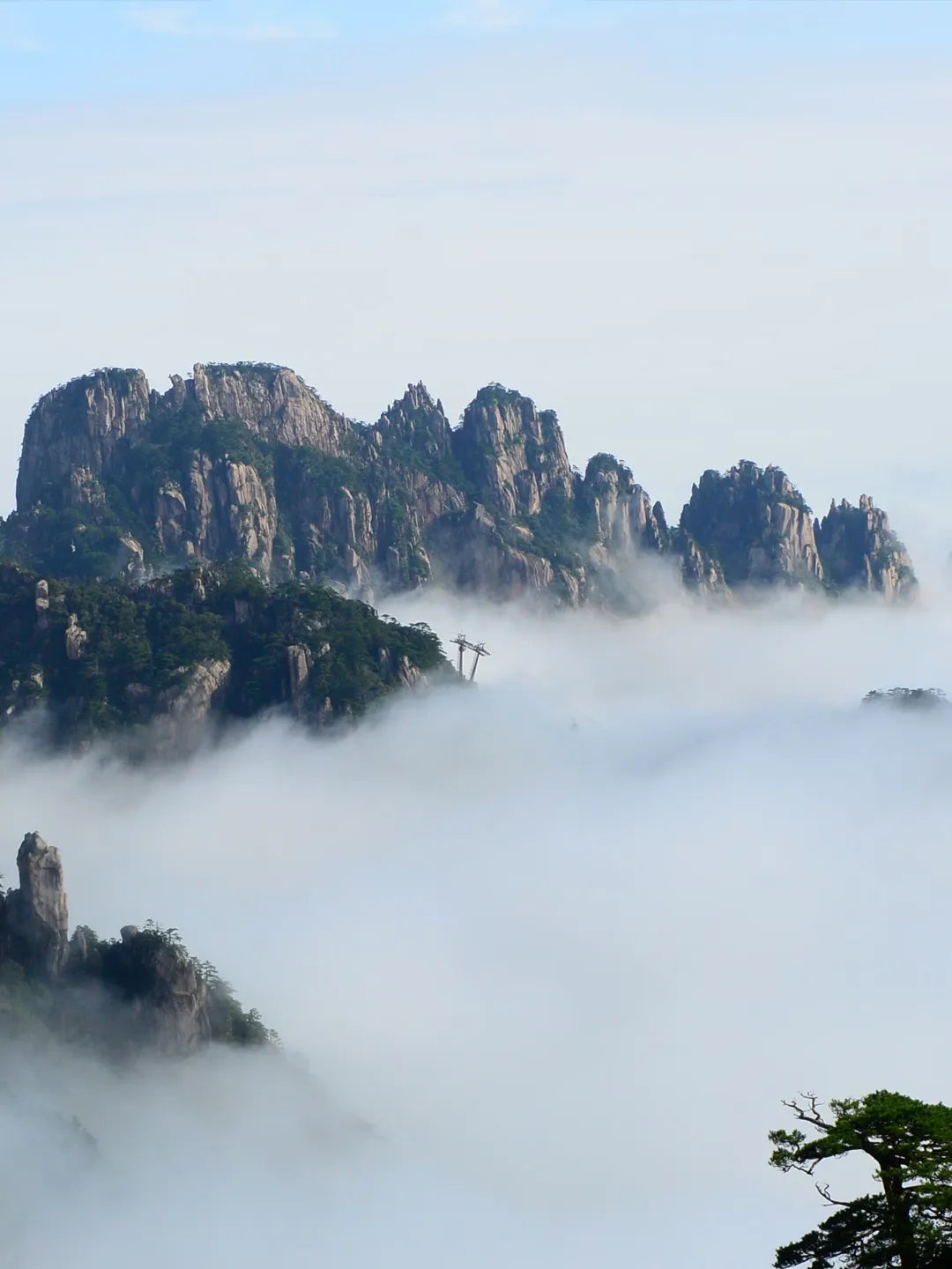 Sea of clouds at sunrise in Huangshan