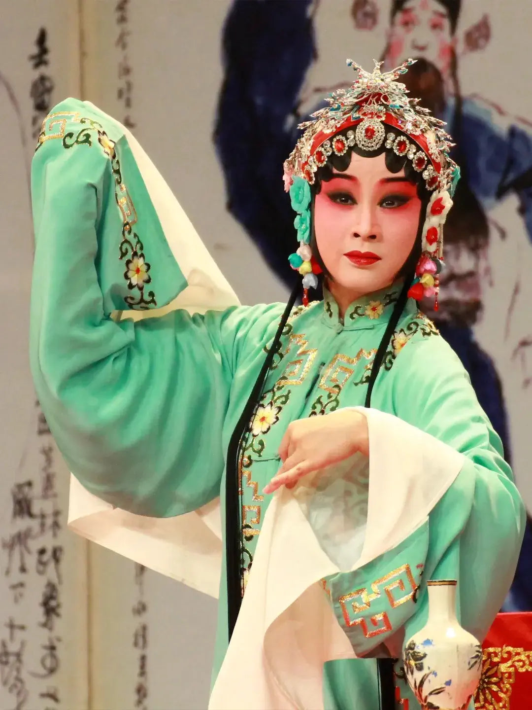 Suzhou Kunqu opera performer makeup and costume