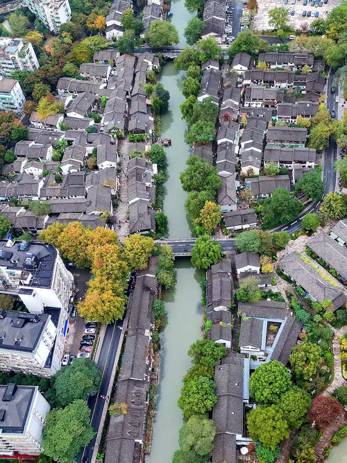 Beijing-Hangzhou Grand Canal panorama with ancient bridges