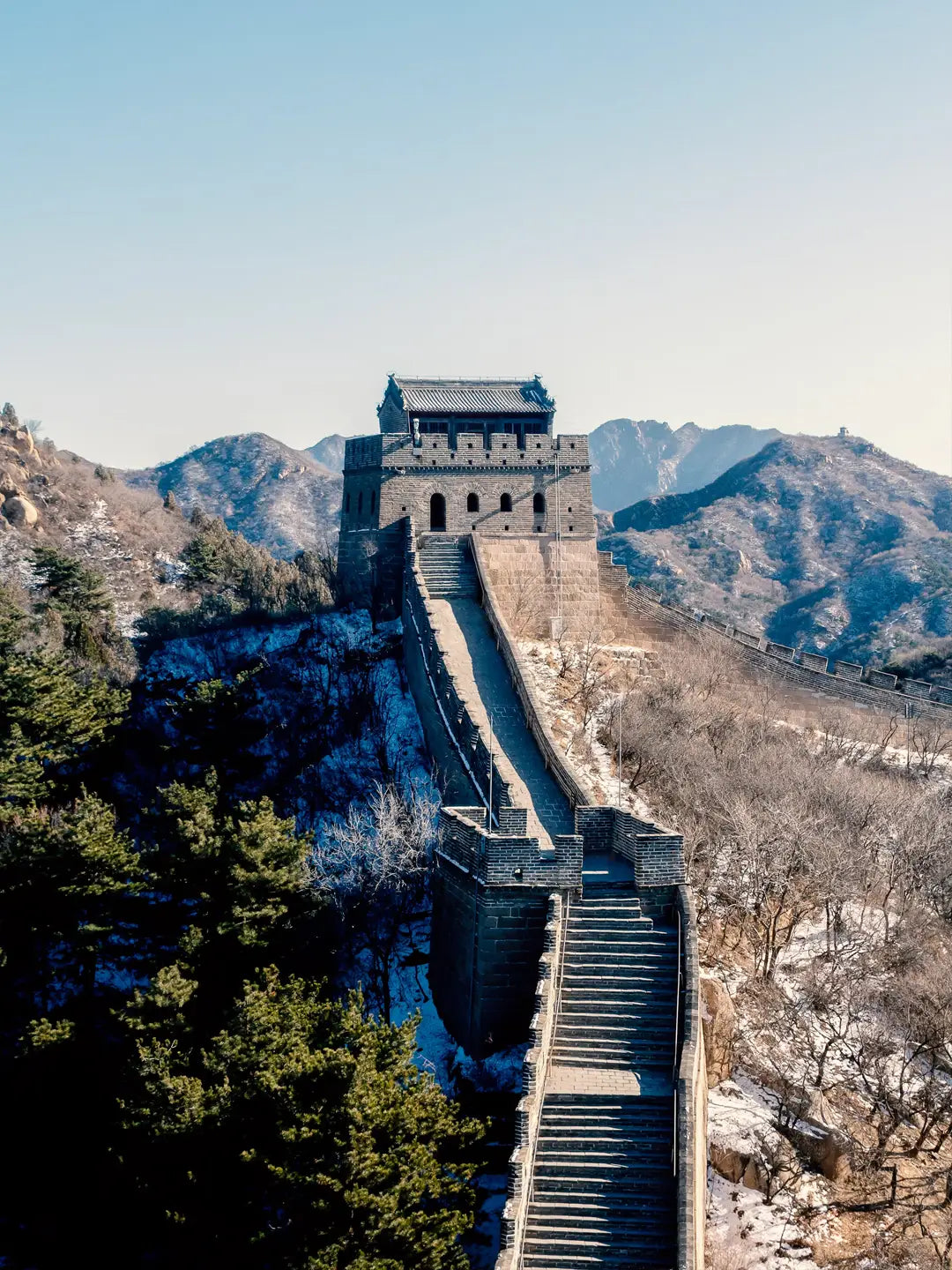 Beijing Great Wall winter snow view