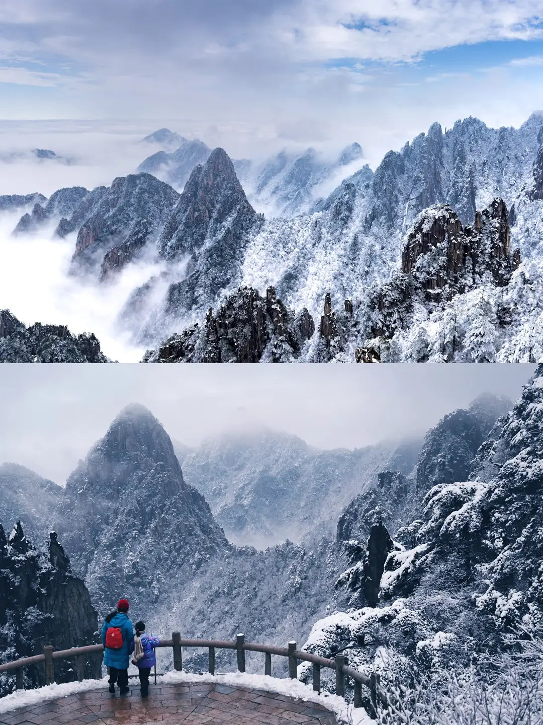Huangshan winter snow and sea of clouds