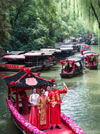 Nanxun ancient town waterway with Ming-Qing houses, white walls and black tiles reflected